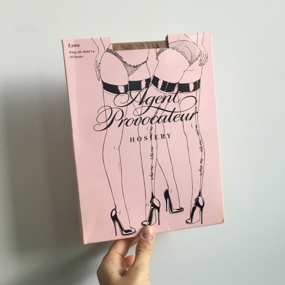 Agent Provocateur Accessories - Agent Provocateur Lynx hold up script stockings Whip Me Bite Me Eat Me Tease Me